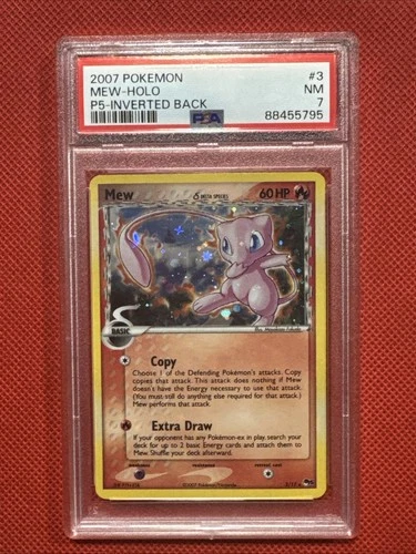 2007 POKEMON POP SERIES 5 INVERTED BACK #3 MEW-HOLO PSA 7 One Owner