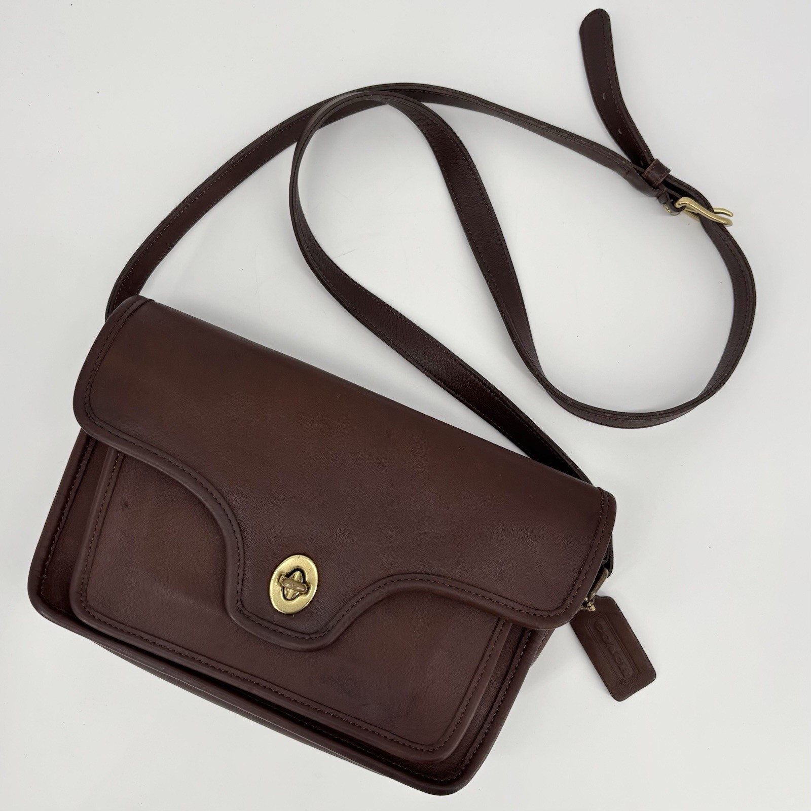 COACH Vintage Kent Shoulder Bag Crossbody Brown Leather Authentic From Japan