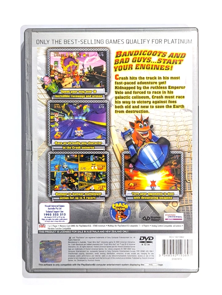 Crash Nitro Kart PS2 Platinum Sony Playstation 2 Complete with Manual PAL VGC - Image 2 of 4