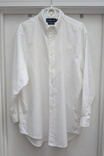 Vtg Ralph Lauren Button-Down Dress Shirt Mens 17.5 32/33 White Pony Yarmouth