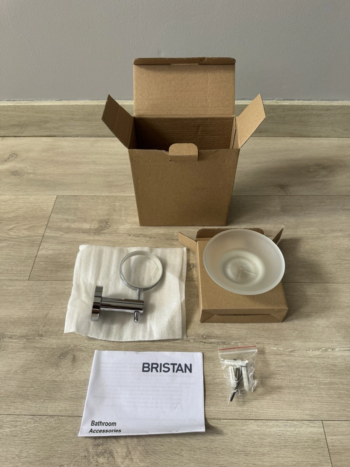 Bristan Round Soap Dish Chrome Frosted Glass Wall Mounted Holder RD DISH C New 5