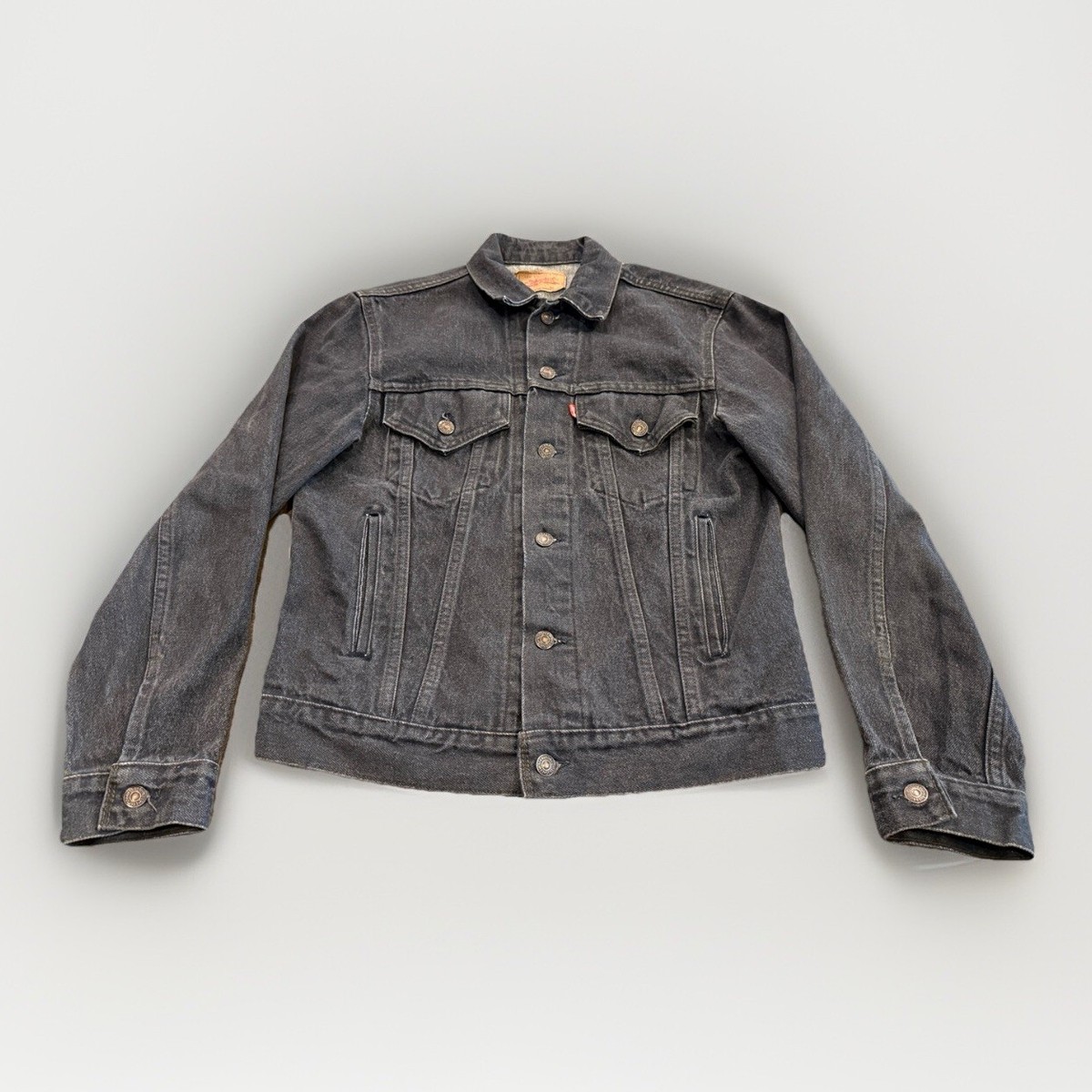 Vintage 80s Levis Mens Black Denim Jacket Trucker Size 38 Vintage 80s Levis Mens Black Denim Jacket Trucker Size 38