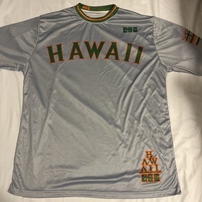 Lucky Live HI Shirt Large UH Gray Green Orange Athletic Polyester