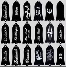 Placa de cubierta de varilla de armadura personalizada con forma de campana negra de 2 agujeros y 2 capas para Gibson SG LP Cus