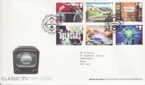 GB Stamps First Day Cover 50th Anniv. Television, ITV, soap SHS TV Mast 2005