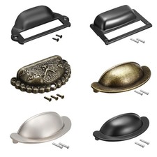 Zinc Alloy Spray-Paint Cup Drawer Pull Kitchen Cabinet Handles w Screws