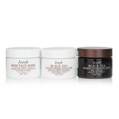 Fresh Mini Face Mask Trio - Rose Face Mask & Black Tea Masks 30ml x 3 (90m)