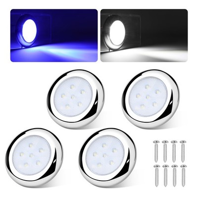 RVZONE 3 Inch White & Blue Dual Color Boat Courtesy & Blue, 4 PCS
