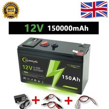 LiFePO4 12V 150Ah Rechargeable Lithium Battery,Built-in BMS,Perfect for Ride on