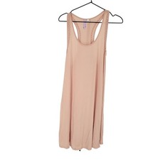 Ayla Womens Sz M Knee Length Loose Fit Shirt Dress Racer Back Peach Pink