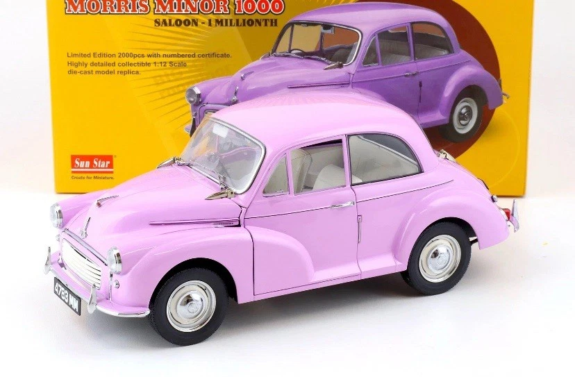 1:12 Sun Star 1960 Morris Minor 1000 Saloon - 1 Millionth Light Purple 4783 - Image 2 of 3