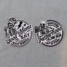 Halloween Skeleton Embroidery Patch Punk Iron On Patches For Clothing Thermoadhe