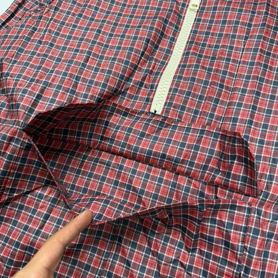 Cortavientos Band of Outsiders Para Hombres 3 Rojo Cuadros Goma Deportes al Aire Libre Retro Foto 4 de 4