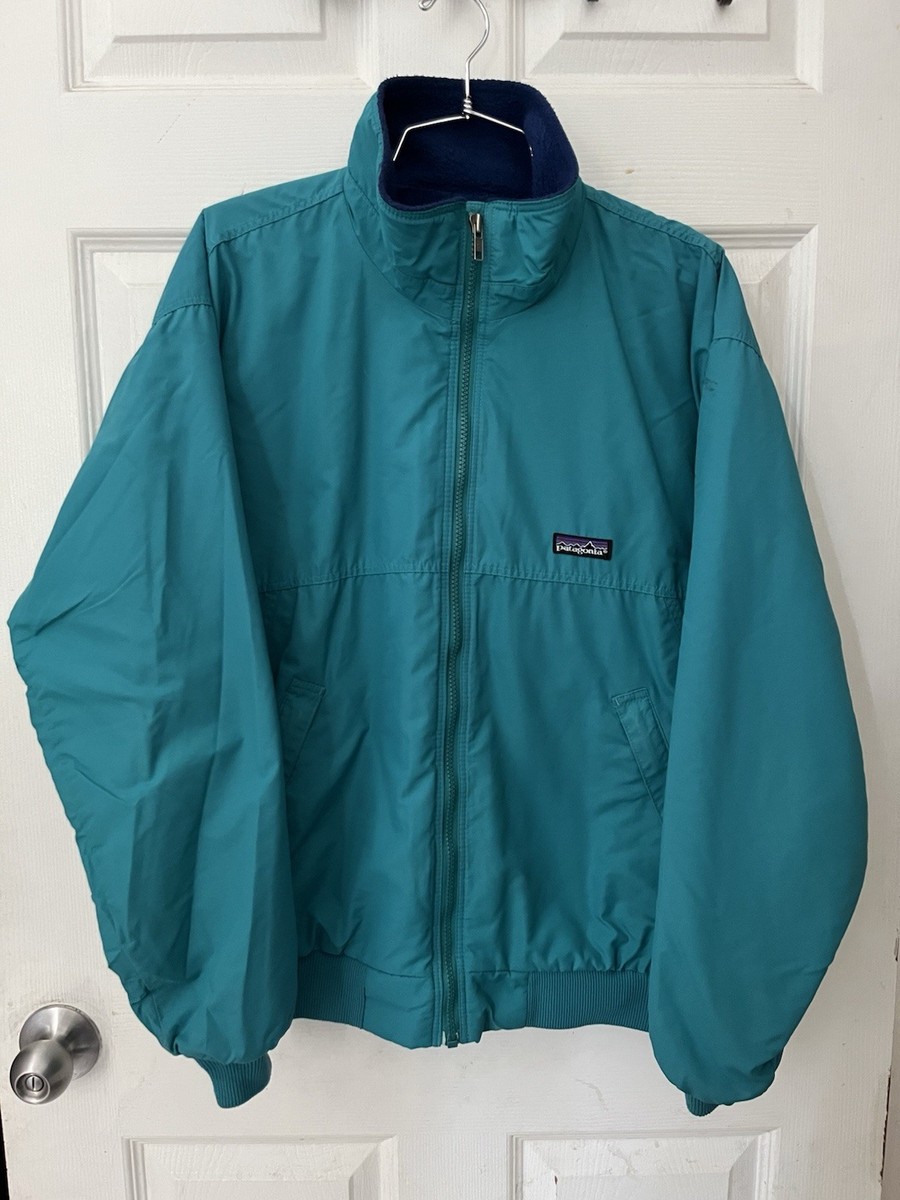 Vintage 90s Patagonia Blue Teal Fleece Lined Full Zip Jacket