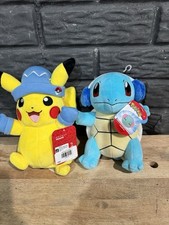Pok mon Pikachu And Squirtle Plush 8 Inch Brand New