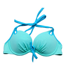 Victoria's Secret Swim Bikini Top 32B Blue Underwire Push-up Halter