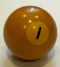 Vintage Single Replacement Billiard 2 1/4" Pool Ball No. 1 Yellow Ball