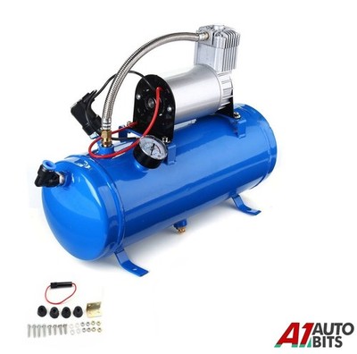 Flexzon Blau Luftkompressor 150 PSI 6 Liter Tank Für Luftfanfare 12V 4X4
