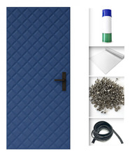 IMBOTTITURA PORTA BLU MARINO rivestimento porta isolamento porta isolamento acustico porta impermeabilizzazione porta