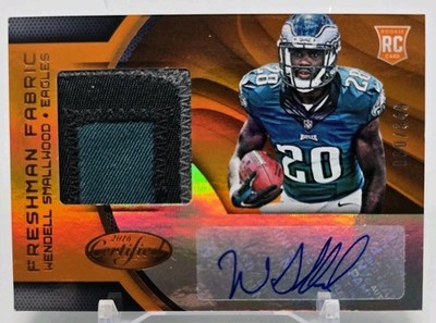 2016 Panini Certified WENDELL SMALLWOOD Mirror Orange Freshman Fabrics Auto /349
