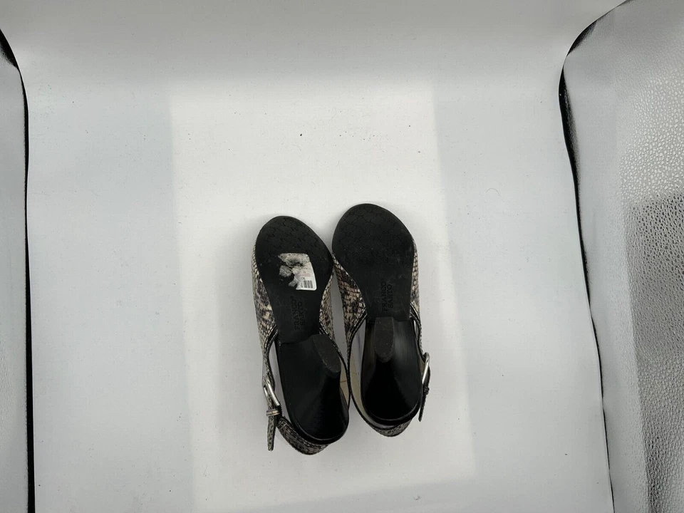 Tacones Franco Sarto para mujer talla 7,5 blancos negros imitación piel de serpiente L525 Foto 4 de 4