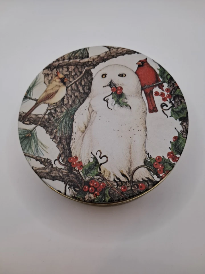 De colección Woodland Celebration Por Jamie Gardner Rehfeld Pastel de Navidad Lata Búho de Nieve Foto 2 de 4