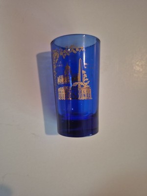 Blue Cobalt 3 Inch Tall Capital And Washington Monument Shot Glass