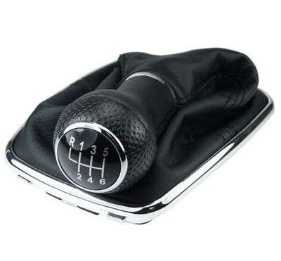 Black Chrome 6-Speed Shift Knob Boot For VW Golf IV Bora 12mm 1999-2006