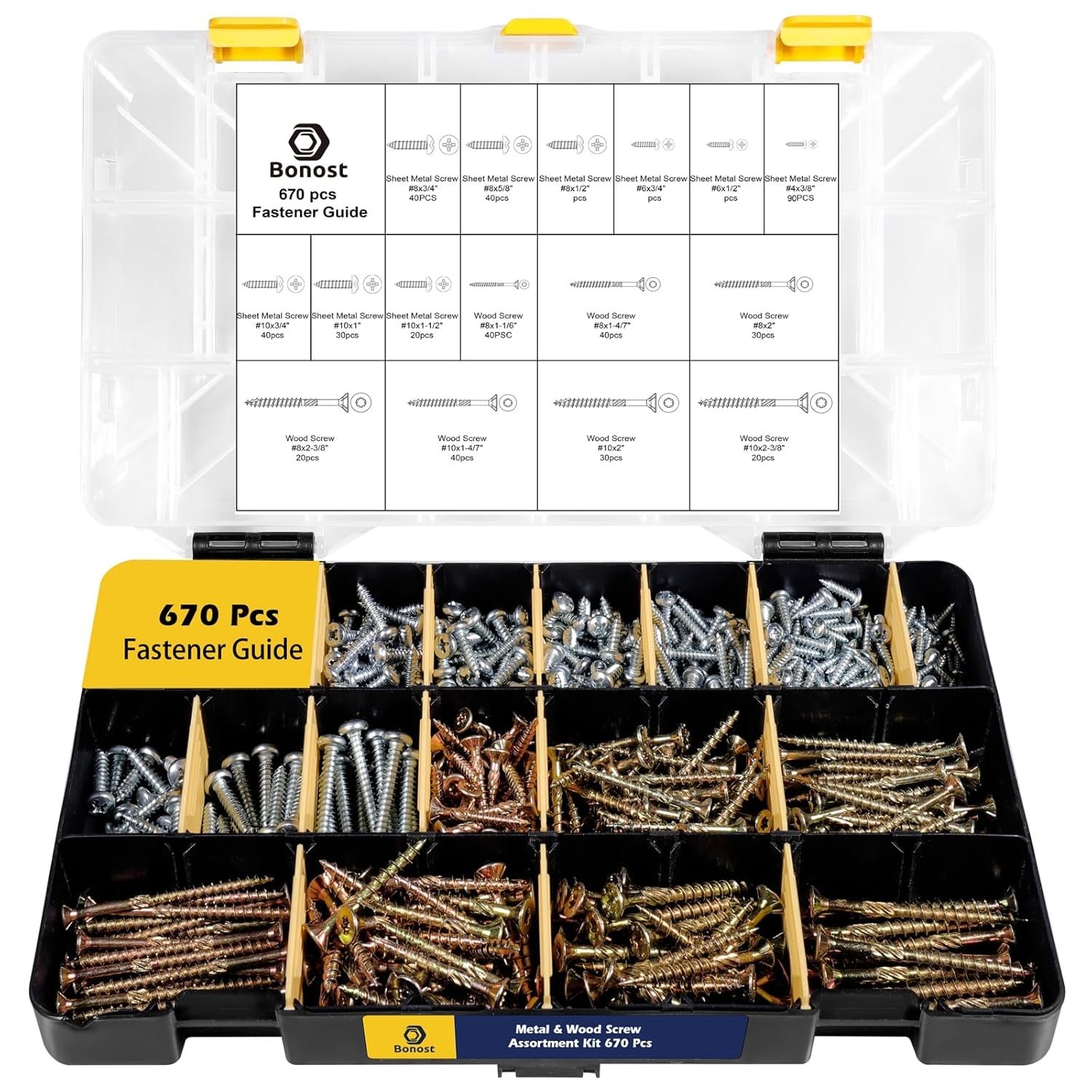2300pc Hardware Assortment Kit - SAE & Metric Screws