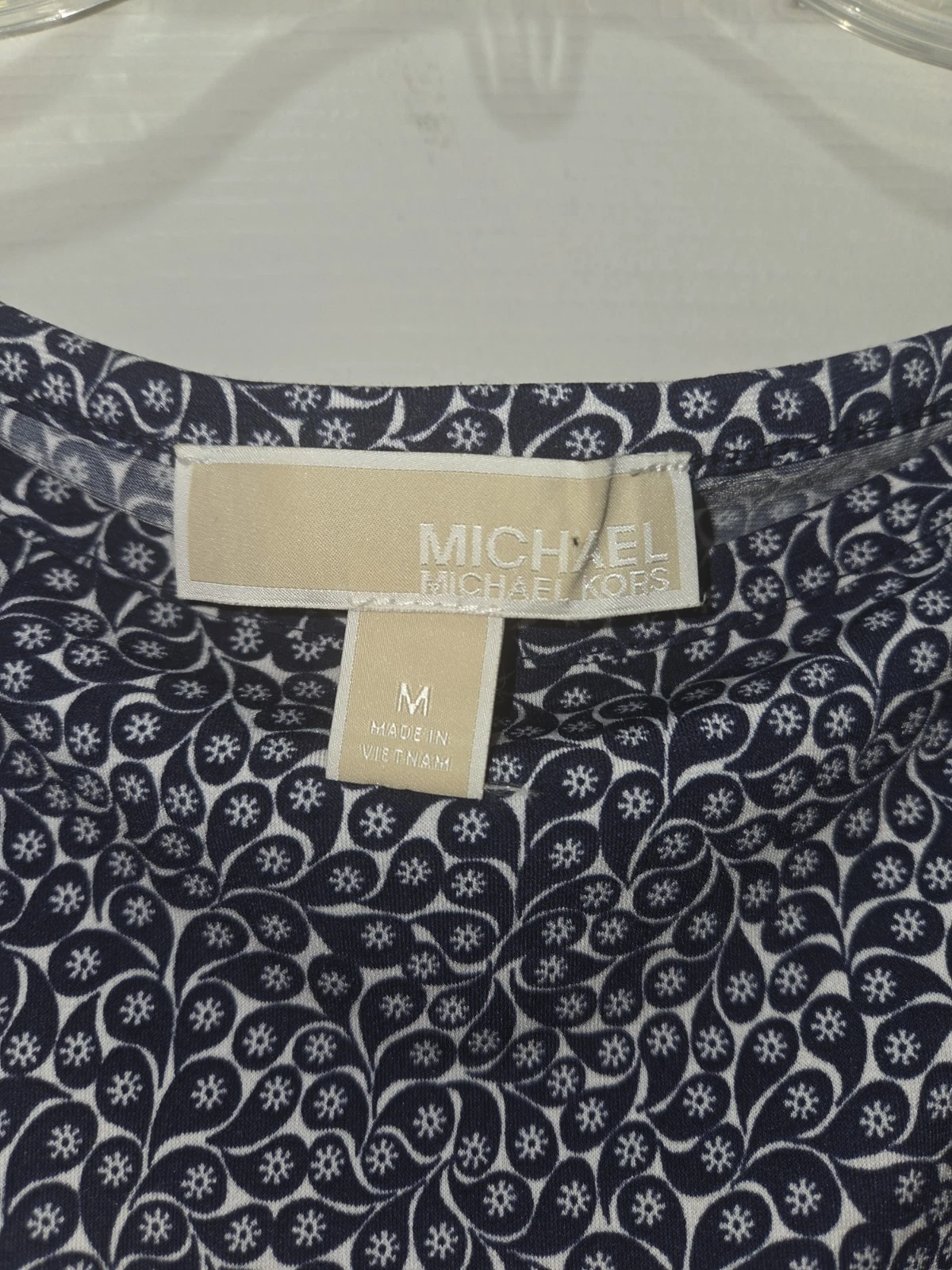 Abito Michael Kors blu e bianco paisley elasticizzato taglia med