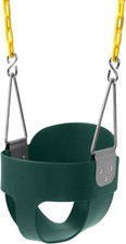 New Bounce Toddler/Baby Bucket Swing Seat - High Back Rust-Proof Swing - Green