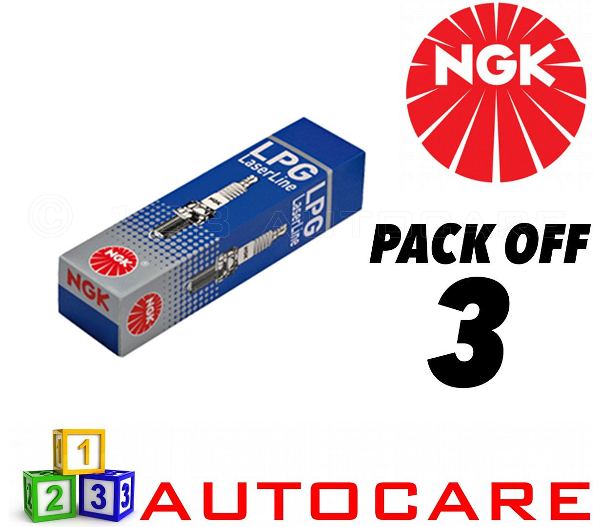NGK LPG (GAS) Spark Plug set - 3 Pack - Part Number: LPG2 No. 1497 3pk