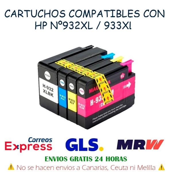 Cartuchos de tinta compatibles con HP Nº 932XL 933XL