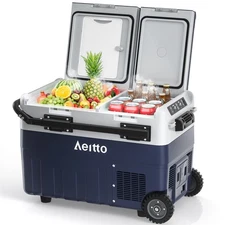 Aeitto Used 12 Volt Car Refrigerator, 42QT(40L) Dual Temp Control Car Freezer