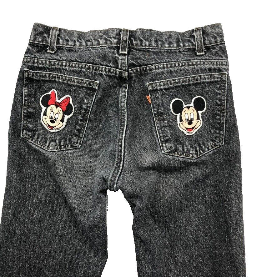 Vintage 90s LEVI'S 505 Mickey Mouse Mens Black Jeans Size 31x34L