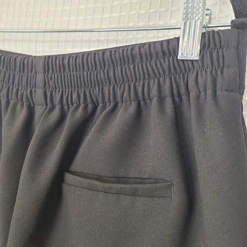 Zara Black Stretchy Pull-On Straight Leg Buttoned High Rise Dress Pants XL - Picture 15 of 20