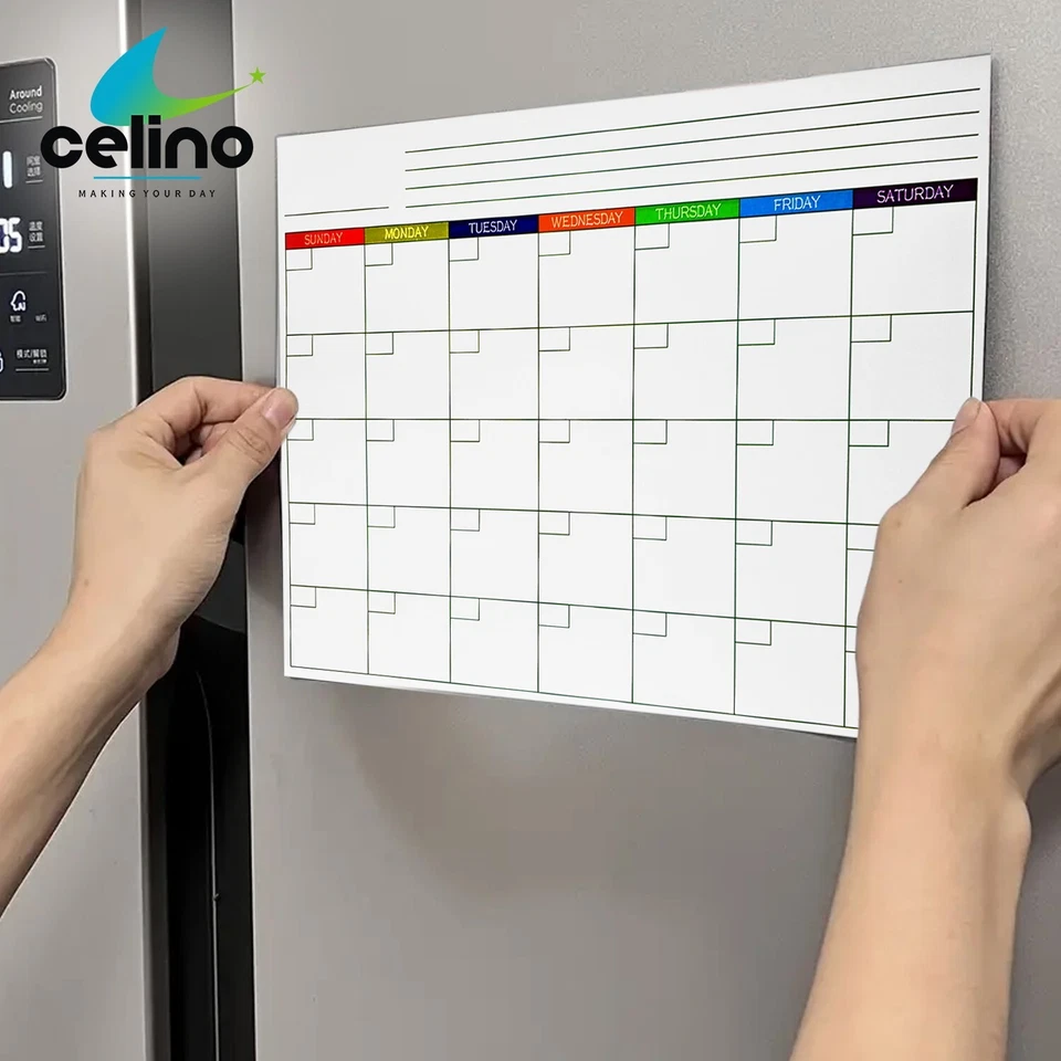 A4 Monthly Planner Magnetic Whiteboard Dry Wipe Fridge To Do List Meal Shopping - Image 2 of 4