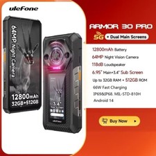 Ulefone Armor 30 Pro 6,95"+3,4" Doppio Schermo 5G Cellulari Robusti 32GB+512GB 12800mAh