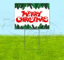 MERRY CHRISTMAS 18x24 Yard Sign Corrugated Plastic Bandit Lawn Business HOLIDAYS