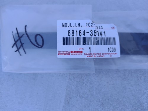 68164-35041 Toyota FJ cruiser OEM WEATHERSTRIP, REAR DOOR GLASS, OUTER LH - Picture 3 of 3