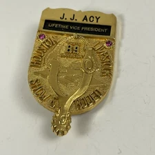1989 Lifetime Vice President Houston Livestock Show & Rodeo Pin Badge Numbered