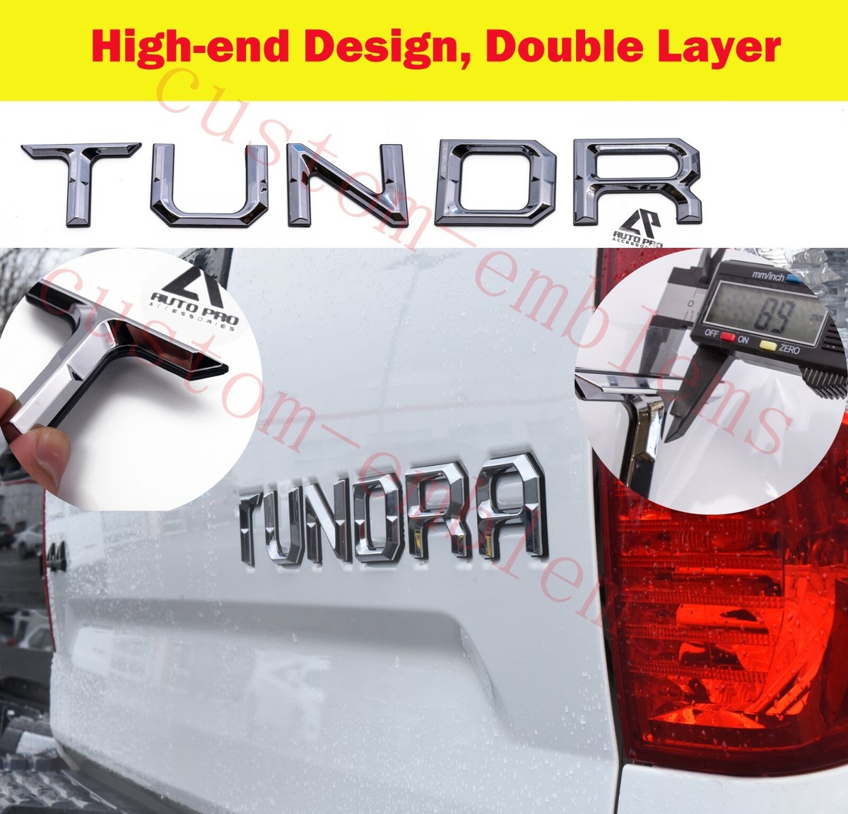 Double Layer Tailgate Insert Letters fits 2016-2020 Toyota Double Layer Tailgate Insert Letters fits 2016-2020 Toyota