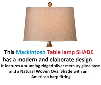 MACKINTOSH Table Lamp Natural coloured woven shade 25cm x ...