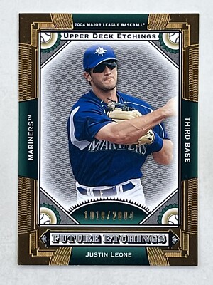 Justin Leone 2004 Upper Deck Etchings Future RC /2004 #97 Mariners Trading Card