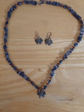 Butterfly 22" Necklace and Pierced Earrings Set and one other necklace