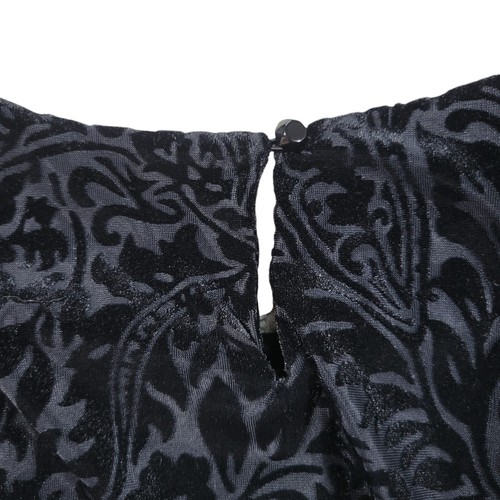 Lauren Ralph Lauren Blouse Women 3X Black Velvet Burnout Floral Long Sleeve Top - Picture 5 of 8