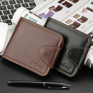 Men's Wallet Short Leather Slim Fold ID Card Holder Bifold Cash Clip Zero Purse