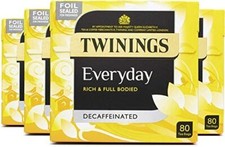 New Twinings Decaffeinated Everyday Tea 320 Tea Bags Multipack Of 4 X 80 Bags U 0.09 per strip