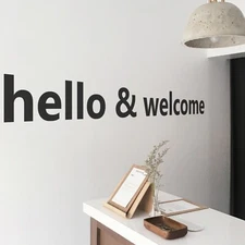 Hello and Welcome Office Wall Decal Sticker Quote Home Decor Wall Art Entrance