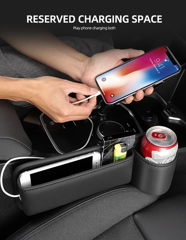 Car Seat Console Crevice Gap Organizer Storage Box Cup Holder Car Accessories - Image 3 of 4
